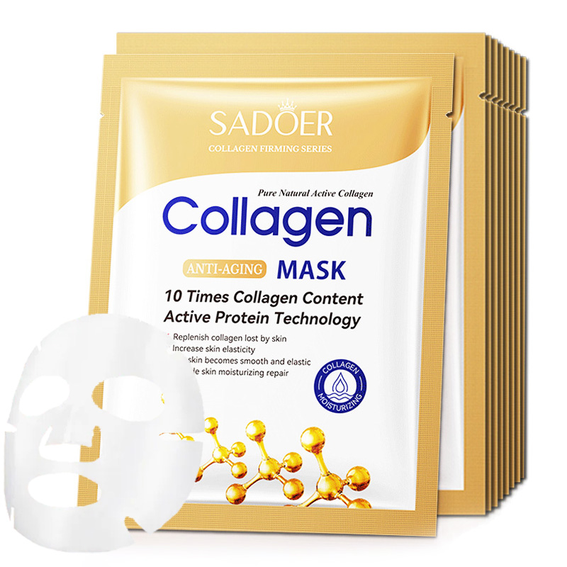 Sheet Mask Collagen - 10 قطعة قناع الوجه الكولاجين المضاد