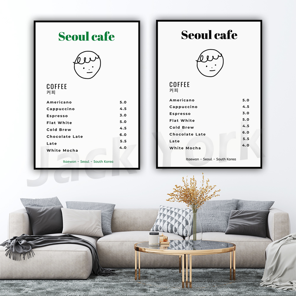 سيول مقهى طباعة جدار الفن للطب - مراجعة South Korea Lifestyle وسعره