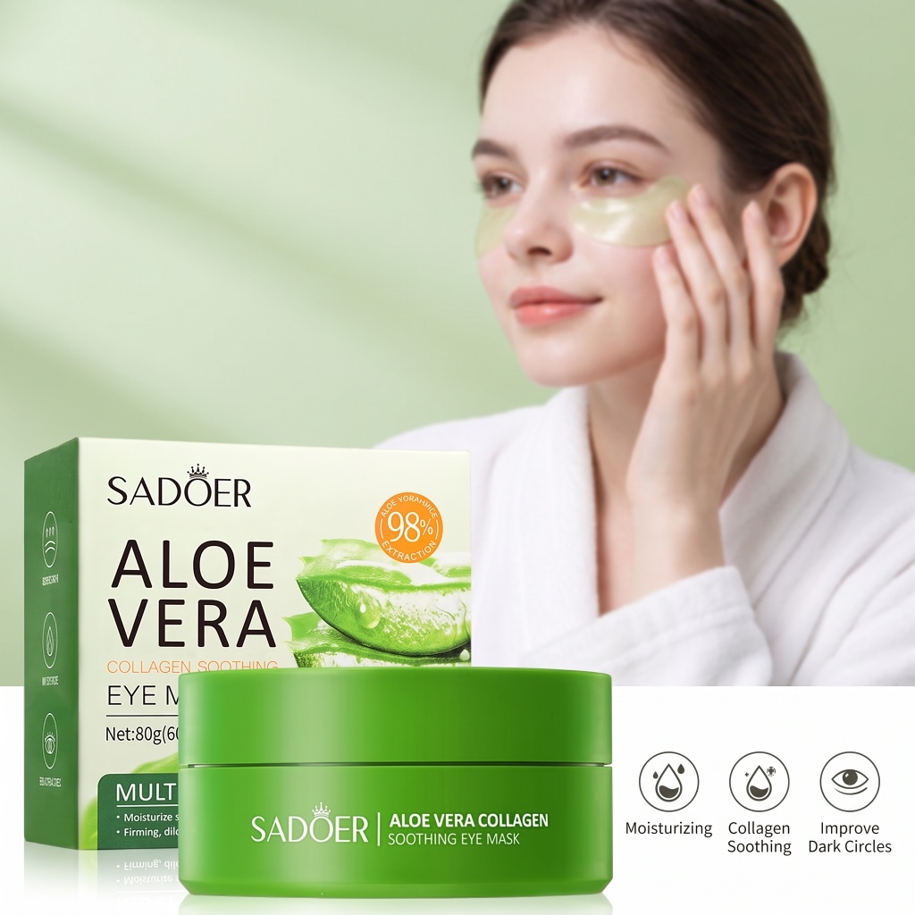 60 قطعة من أقنعة العين بالصبار - مراجعة Sheet Mask Collagen وسعره